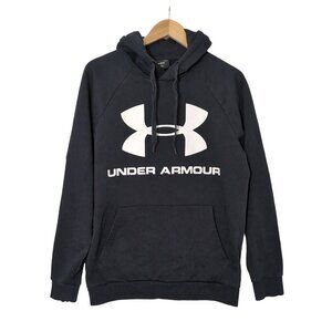 Under Armour Hoodie‎ Sweatshirt Mens M Black Rival Fleece Big Logo Athletic